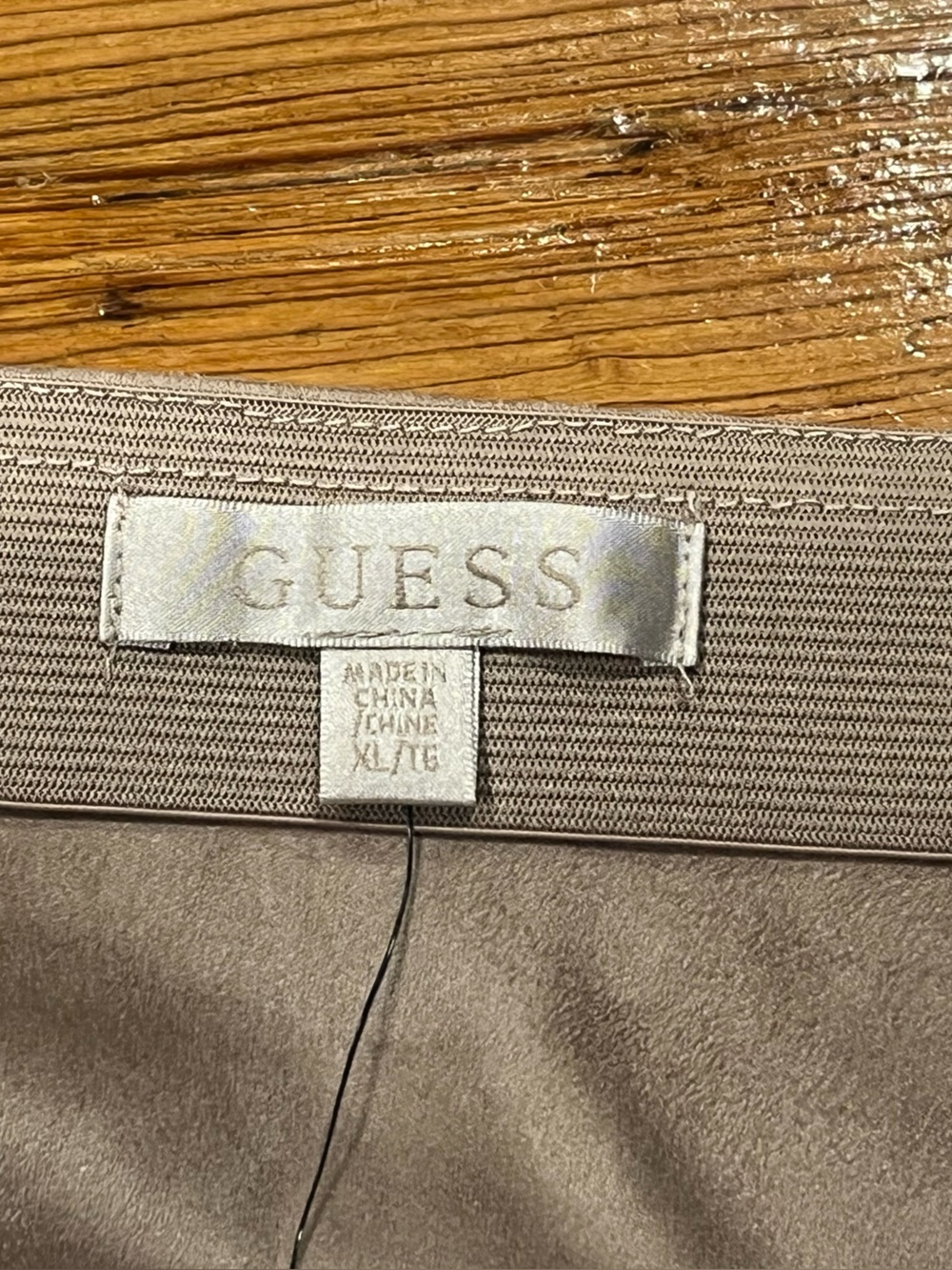 Guess Taupe Faux Suede Midi Skirt - Picture 5 of 6